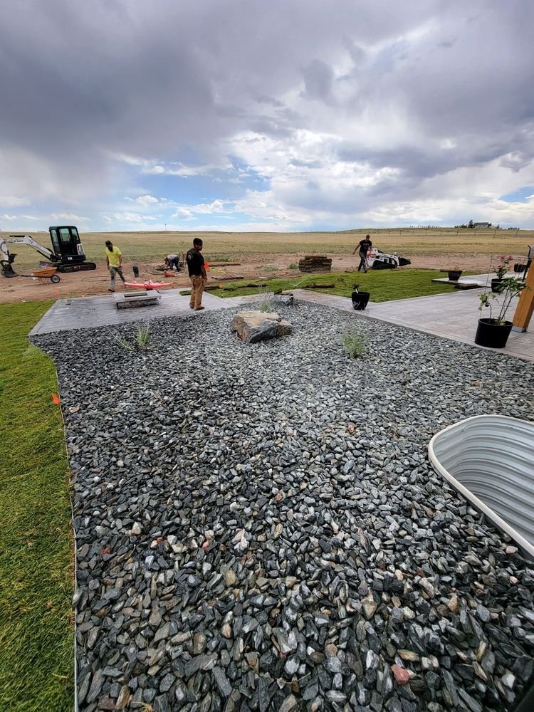 Earthwork and site grading with excavator in Cheyenne, Wyoming by Q Lawn Landscaping
